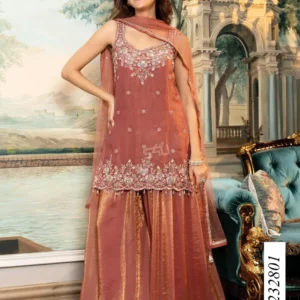 S4U Sharara/Plazzo Suit Set Peach
