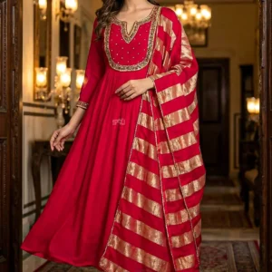 S4U Anarkali Suit Set Red