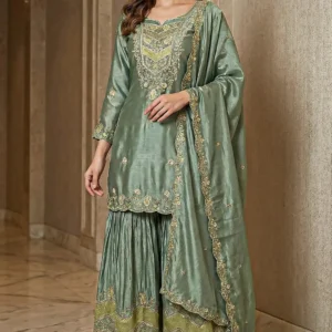 S4U Sharara/Plazzo Suit Set Pista