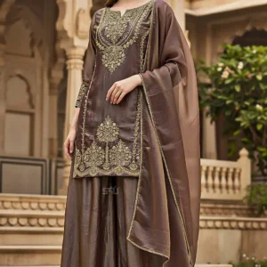S4U Sharara/Plazzo Suit Set Brown